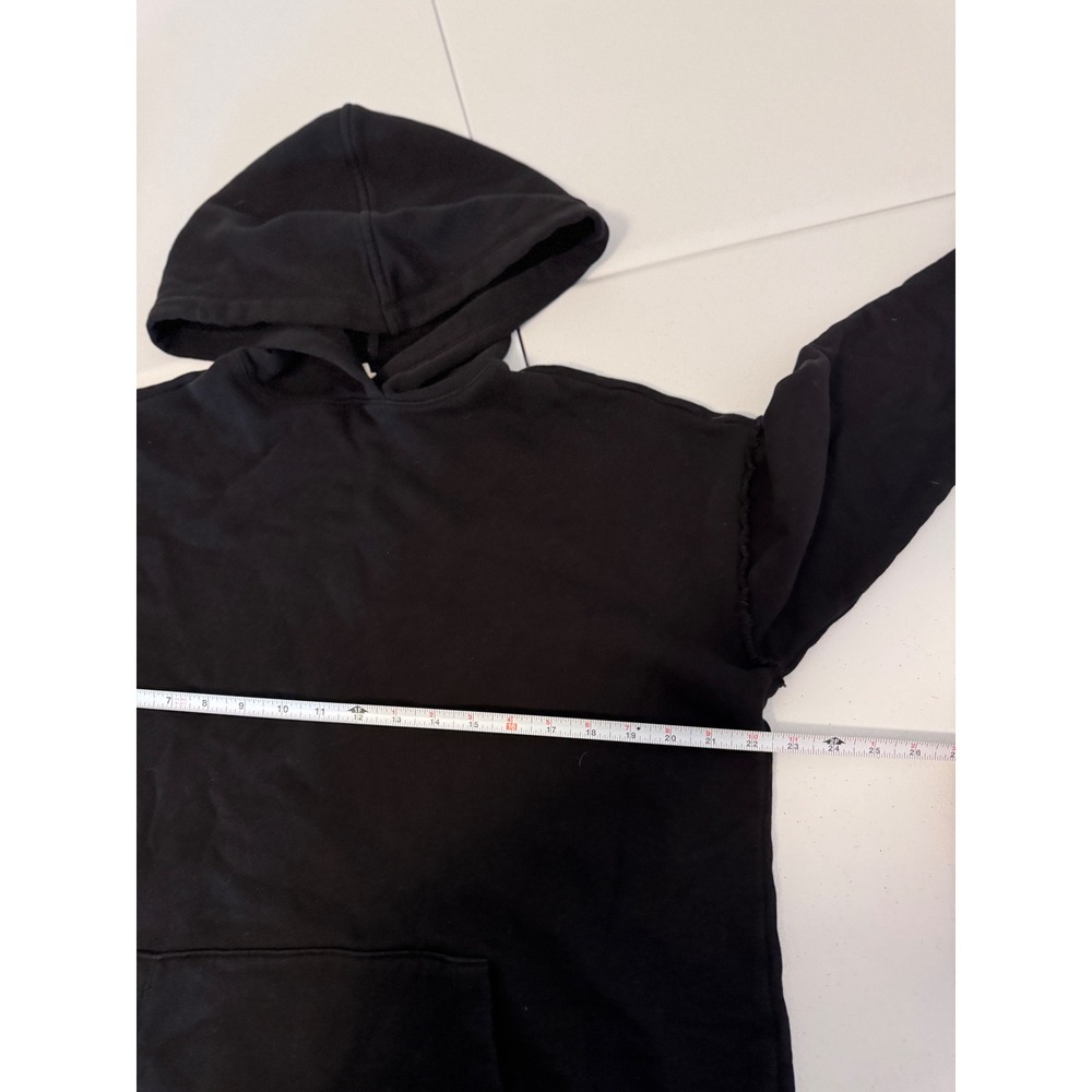 Eileen Fisher Black Organic Cotton Fleece Oversized Hoodie Tunic XS k3 - Picture 7 of 8